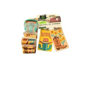 New Travelon 3 Pc Travel ID Combo Luggage Strap Tags Western Cowboy Boot